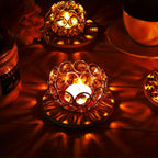 Crystal Bowl Tea Light Candle Holders Set of 20 – Wedding Centerpiece & Home Decor Dining Table Decor, Gold or Silver