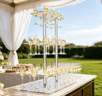 Champagne Tower 3-Tier Clear Acrylic Wine Glass Holder Stand for Wedding Reception New Year Eve Party - Elegant Drink Display for Banquet Bridal Shower Anniversary Company Dinner