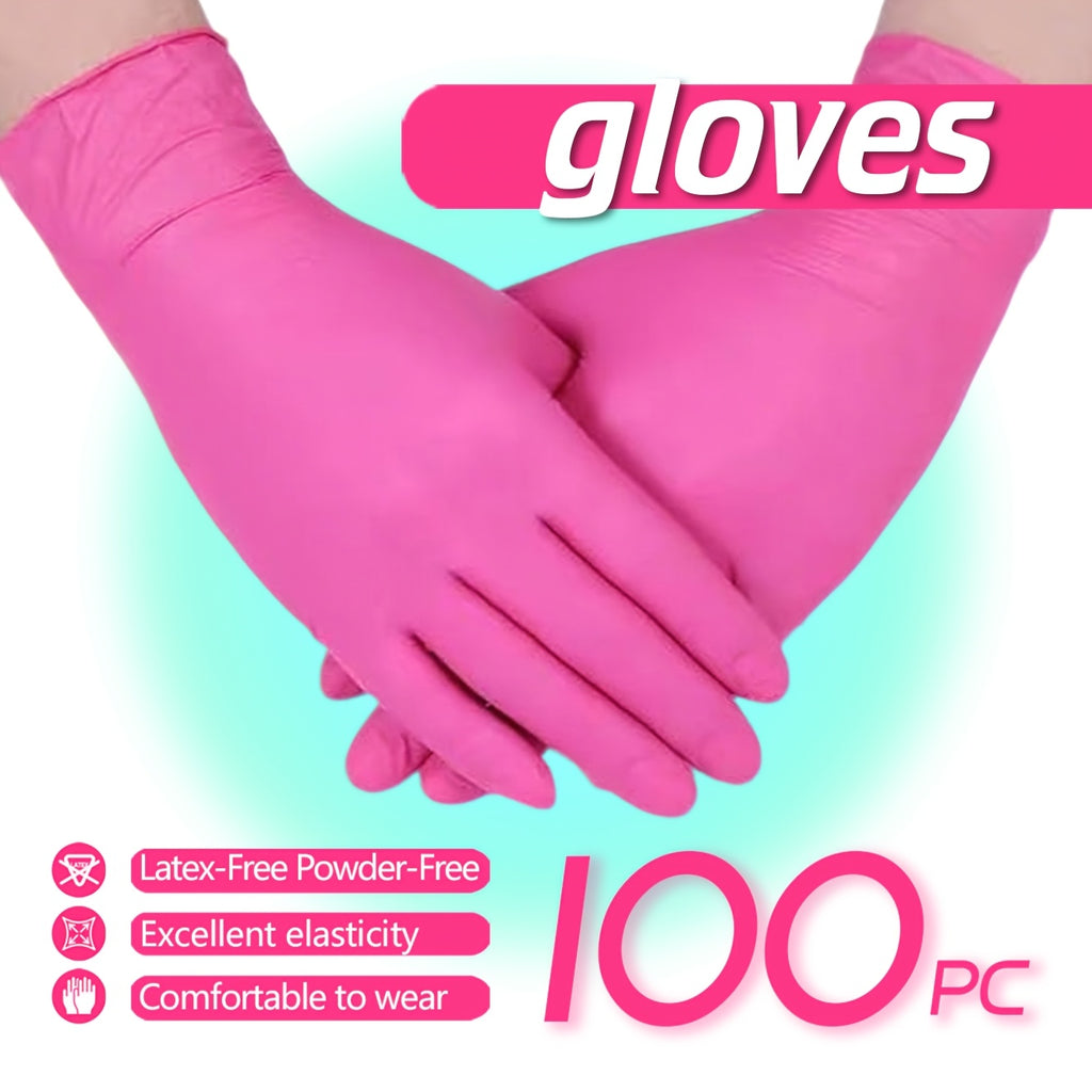 Disposable Gloves Rose Pink Stain Resistant Waterproof Soft Comfortable Wrist for Daily Cleaning Kitchen Restaurant Pet Care Beauty Hairdressing M L 50 100 150 200 Count