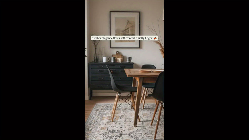Vintage Retro Chenille Area Rug Machine Washable Non-Slip Lightweight Living Room Bedroom Dining Office – Light Taupe Brown Multiple Sizes