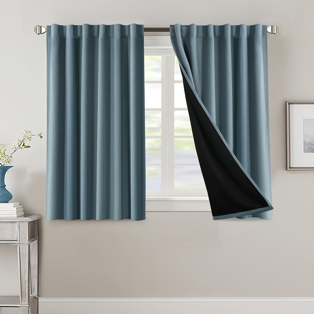 Blackout Curtains 2 Panels 100% Room Darkening 96 Inch Long – Triple Weave Thermal Insulated Back Tab & Rod Pocket Window Drapes for Bedroom & Living Room