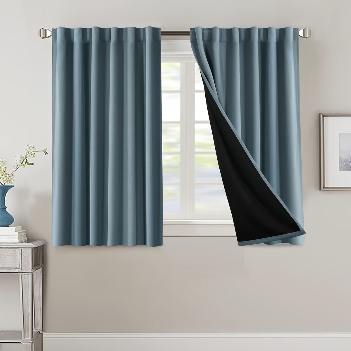 Blackout Curtains 2 Panels 100% Room Darkening 96 Inch Long – Triple Weave Thermal Insulated Back Tab & Rod Pocket Window Drapes for Bedroom & Living Room