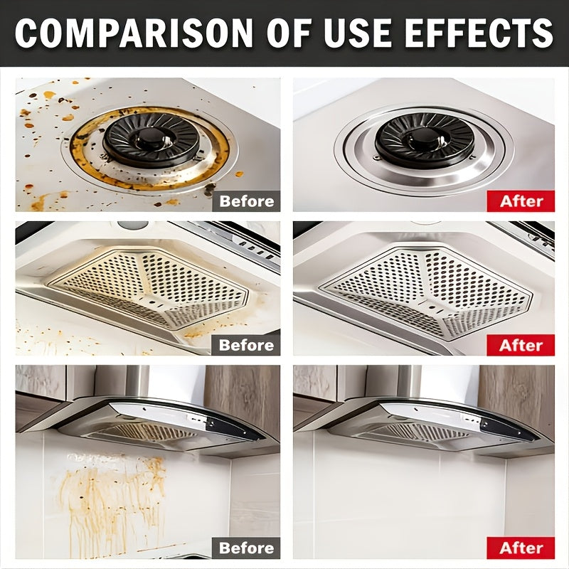 Kitchen Degreaser Spray with Brush Oil Stain Remover Cleaner for Cookware Range Hood Stove Mild Formula Surface Safe Kitchen Cleaning Set