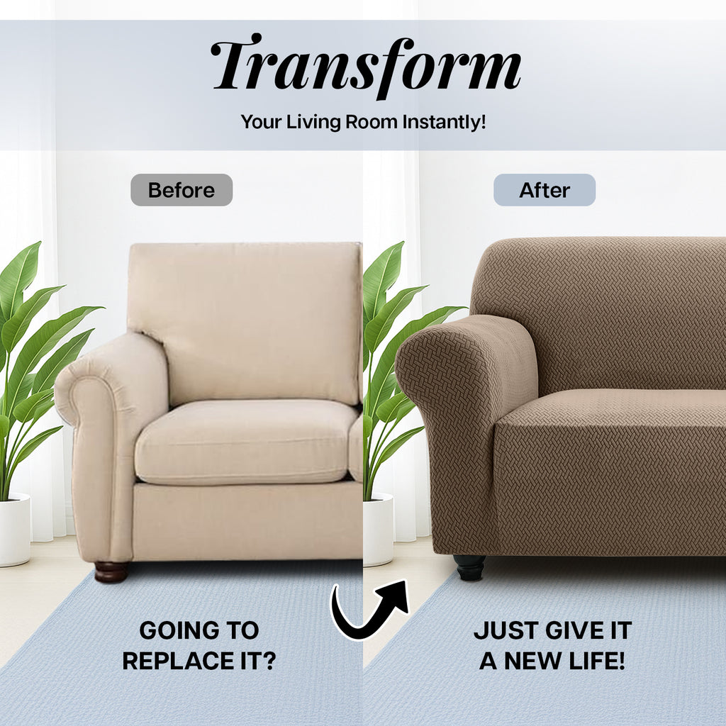 Elastic Stretch Sofa Cover Spandex – Non-Slip Couch Slipcover, Pet-Friendly, Machine Washable, All-Season, 7 Colors, 1/2/3 Seater, Living Room Bedroom Office Home Decor