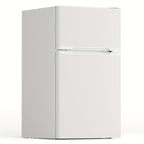 Compact Mini Fridge with Freezer 3.1 Cu Ft, 2-Door Small Refrigerator with Adjustable Glass Shelves for Bedroom, Office, Dorm, Kitchen & Apartment – Black or White