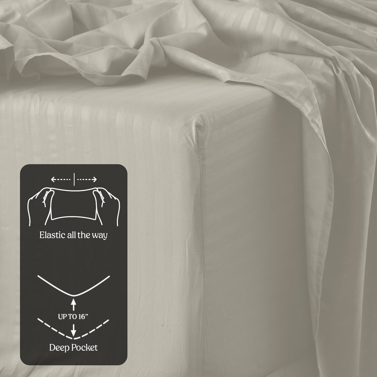 Luxury Striped Bed Sheet Set 3 or 4 Pcs – Hotel-Quality Deep Pocket 16", Extra Soft Breathable Cooling Sheets, Wrinkle & Fade Resistant, Twin Twin XL Full Queen King Cal King, 11 Colors