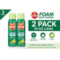 Comet Foam Bath Cleaner Spray 2-Pack Lemon Fresh, 19 oz Each Powerful Foaming Bathroom Cleaner Removes Soap Scum Grime & Hard Water Stains for Tubs Tiles & Shower Walls, 38 oz Total