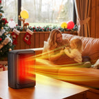 Space Heater Portable Ceramic Indoor with Thermostat 24H Timer 2-Second Fast Heat LED Display Rotary Switch HD 15-Inch Options Heating Fan Mode Home Office Dorm Room Small Heater