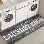 Non-Slip Runner Rug with Rubber Backing Machine Washable Gray Wood-Tone Farmhouse Floor Mat for Hallway Bathroom Laundry Room Multiple Sizes