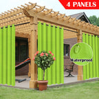 Outdoor Curtain Panels for Patio Gazebo Porch – Weather-Resistant, Light-Filtering Sun Block Privacy Drapes, 4 Panels, Multiple Sizes & Colors