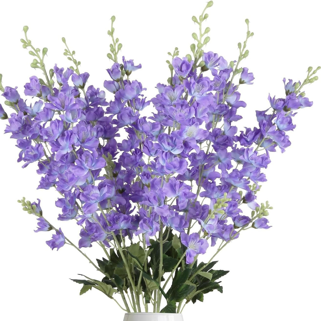 Artificial Delphinium Flowers 6pcs 33.5 Inch Long Stem Faux Snapdragon for Vase, Wedding, Home & Party Decor