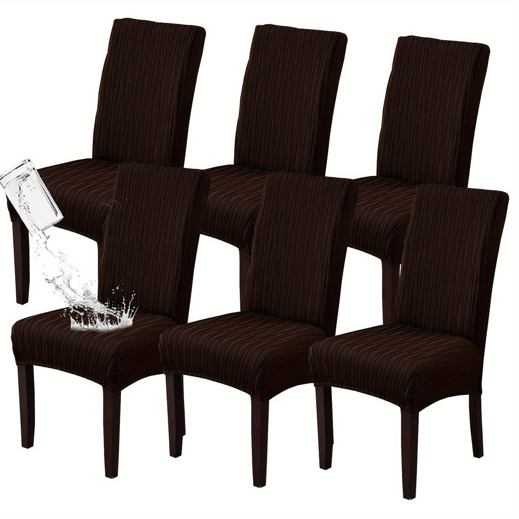 Stain-Resistant Stretch Dining Chair Covers Set of 4 or 6 Jacquard Polyester-Spandex Removable Slipcovers – Pet & Kid Friendly, Machine Washable, for Restaurant Home Wedding Christmas