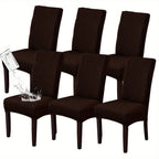 Stain-Resistant Stretch Dining Chair Covers Set of 4 or 6 Jacquard Polyester-Spandex Removable Slipcovers – Pet & Kid Friendly, Machine Washable, for Restaurant Home Wedding Christmas