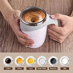 Self Stirring Coffee Cup 8.45oz Automatic - One Button Electric Mixing Mug with Lid, Reusable Travel Cup for Coffee, Milk & Protein Powder, Style A & B, Perfect Christmas Gift