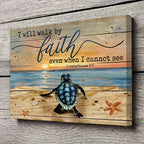 Sea Turtle Canvas Wall Art with Wood Frame – 11.8x15.7 Modern Ocean Beach Painting for Bathroom, Bedroom & Office, Minimalist Coastal Wall Decor Framed Picture