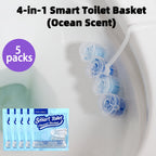 4-in-1 Toilet Cleaner Hanging Basket 5 Pack 65g – 200+ Flushes, Deodorizes & Removes Yellow Stains, Non-Corrosive Tablets for Smart, Hanging & No-Tank Toilets, 4 Fresh Scents: Ocean, Lemon, Lavender, Floral