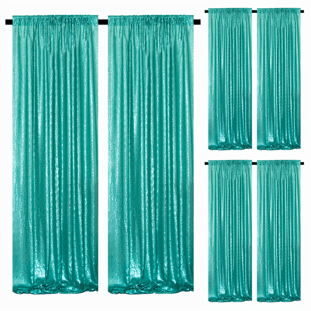 Sequin Curtains Backdrop 4 & 6 Panels 2x8FT - Shimmer Glitter Party Backdrop Curtain for Wedding Birthday Bachelorette Photo Booth, 25 Colors Reusable Event Decoration