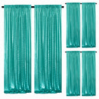 Sequin Curtains Backdrop 4 & 6 Panels 2x8FT - Shimmer Glitter Party Backdrop Curtain for Wedding Birthday Bachelorette Photo Booth, 25 Colors Reusable Event Decoration