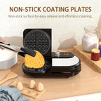 Double Belgian Waffle Maker 6-Inch 1400W – Stainless Steel with Nonstick Plates, Adjustable Temperature & Cool-Touch Handles