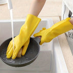 Heavy-Duty Latex Dishwashing Gloves Multi-Pack, Reusable Bright Yellow Rubber Cleaning Gloves S M L for Home Kitchen Restaurant & Commercial Use, 12 or 20 Pairs