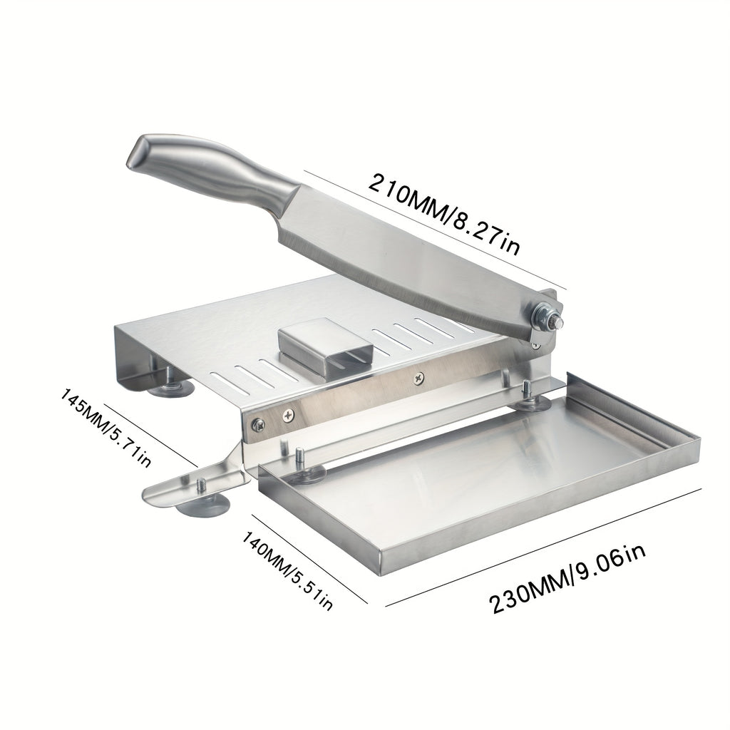 Manual Meat Slicer Stainless Steel for Frozen Meat & Beef Rolls – Easy-Clean Handheld Cutter for Hot Pot, Shabu Shabu, BBQ, Vegetables & Soft Bone, Home Kitchen (Model ZD-01)