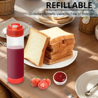 Squeeze Bottles Set of 3 Leak-Proof Condiment Dispensers – Wide Mouth Transparent Plastic for Sauces, Honey, Syrup, BBQ & Ketchup | Kitchen & Outdoor Use | Nuvia Haven