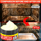 Metal Polishing Paste Complete Set, Coconut Oil-Infused Gloss Agent for Chrome, Stainless Steel & Painted Metals, Residue-Free Formula with Applicator Sponge Included