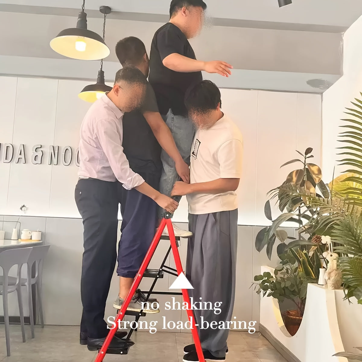 Heavy-Duty Folding Step Ladder 2 3 4 5 Step 500 Lbs Capacity Non-Slip Lightweight Portable Plastic Stepladder for Home and Industrial Use