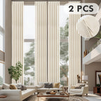 Pinch Pleated Textured Semi-Sheer Curtains – Farmhouse & Modern Rustic, Back Tab | Living Room & Bedroom | 2 Colors, 12 Sizes | Packs of 2 & 4 | Nuvia Haven