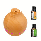 130ml Ultrasonic Essential Oil Diffuser Humidifier USB 7-Color LED 4H Timer with Peppermint Orange Oils for Bedroom Office Spa 3 Styles