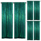 Sequin Curtains Backdrop 4 & 6 Panels 2x8FT - Shimmer Glitter Party Backdrop Curtain for Wedding Birthday Bachelorette Photo Booth, 25 Colors Reusable Event Decoration