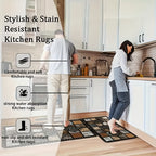 Vintage Plaid Kitchen Floor Mat Set – Diatom Mud Rubber, Absorbent, Non-Slip, Fast Drying, Machine Washable | Kitchen, Bathroom & Hallway | 2-Piece & 3-Piece | Nuvia Haven