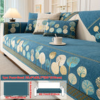 Bohemian Embroidered Sofa Cushion Cover Geometric Tree Leaf Design Pet Friendly Elegant Blue Gold for Living Room Bedroom Office All Sofa Sizes