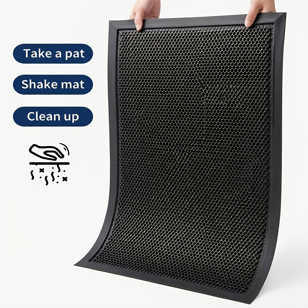 Heavy-Duty All-Weather Scraper Door Mat Non-Slip – Mud & Dirt Scraping Entrance Rug for Entryway, Patio, Garage & High-Traffic Areas, 3 Sizes, Deep Grey & Black