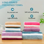 Classic Striped Bath Towel Set – 9 or 15 Piece No-Hair-Loss Super Absorbent Two-Color Towel Bundle | Large Bath Towels, Face Towels & Hand Towels for Bathroom & Beach