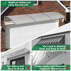 Polycarbonate Door Window Awning Canopy UPF50+ UV Rain Snow Protection Outdoor Entry Overhang 80x40 120x40 Hollow Sheet Clear Brown