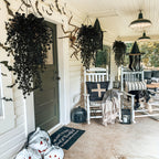 Black Artificial Hanging Flowers & Greenery Vines UV Resistant 2 or 4pcs – Indoor Outdoor Faux Floral Garland for Halloween, Fall Celebrations, Weddings & Home Seasonal Decorations