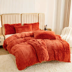Plush Duvet Cover Set 3 Piece Ultra-Soft Warm Comforter Cover Twin Full Queen King 8 Colors for Bedroom Guest Room Dorm