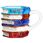 Hand-Painted Book Stack Coffee Mug Stained Glass Art 7oz 14oz Stackable Glass Cup - Novelty Gift for Book Lovers Librarians Women Book Club Literature Enthusiasts | Nuvia Haven