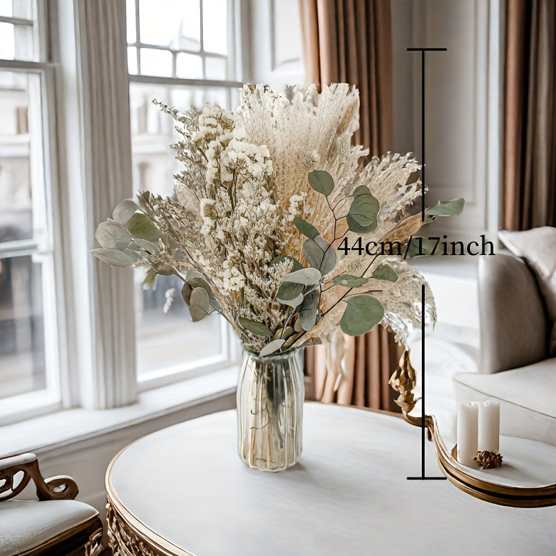 42-Piece Olive Green Boho Pampas Grass Dried Flower Set – FORTUNATE FLOWERS Natural Dried Greenery for Bathroom Decor, Boho Wedding Bouquets, Vase Arrangements & Greenhouse Decoration