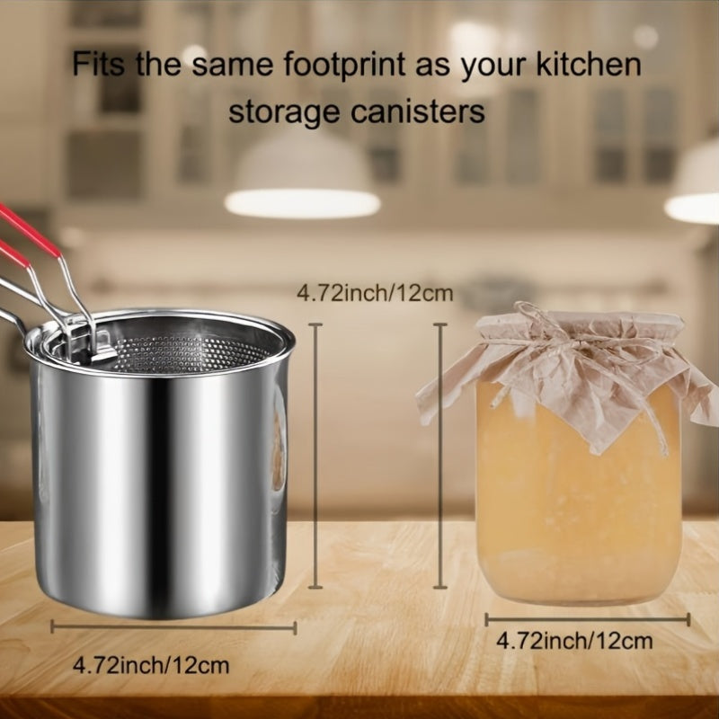 Mini 304 Stainless Steel Deep Fryer with Filter Net – Oil-Saving Small Frying Pot for French Fries, Chicken Wings & More | Induction Compatible & Dishwasher Safe
