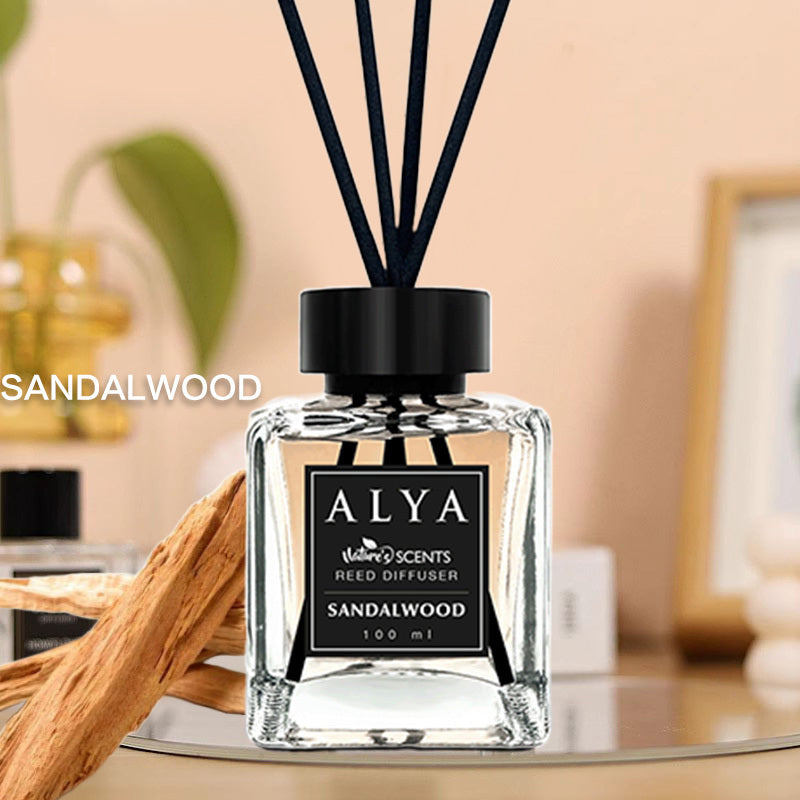 Reed Diffuser Set 3.3oz Essential Oil Air Freshener – Long-Lasting Scent with 4 Reed Sticks & Glass Bottle for Bathroom Bedroom Living Room, Holiday Home Decor Gift