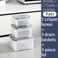 Plastic Food Storage Containers with Drain Baskets & Lids – Leak-Proof Freezer-Safe Reusable Kitchen Boxes for Fruits & Food (6-Piece or 9-Piece Set)