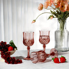 Shatterproof Vintage Champagne & Wine Glasses 48pcs – 7oz Unbreakable Plastic Goblets with Crystal Finish | Reusable Party Cups for Weddings, Outdoor Events & Celebrations | 6 Colors
