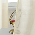 Linen Textured Semi-Sheer Grommet Curtains – Light Filtering Farmhouse Panels | Set of 2