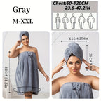 Extra Large Bath Wrap Skirt & Shower Cap Set of 2 – Super Absorbent Coral Fleece Body Wrap Towel, Adjustable M–XXXXL | Home, Travel, Sauna & Spa