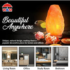 Himalayan Salt Lamp Set of 2 – Pink Crystal Night Light with Neem Wood Base, USB Dimmer Switch, Warm Glow for Bedroom & Relaxation