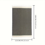 Cotton Tassel Blanket Boho Diamond Grid 100% Cotton 350GSM Breathable Soft All Season Machine Washable Throw for Bed Sofa Picnic Travel Black Navy Blue Light Blue Gray Red Orange Brown 49x71 Inch