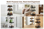 3 Tier Rotating Spice Rack Organizer Metal Turntable for Kitchen Countertop - Spinning Spice Jar Seasoning Storage Rack Black