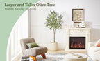 Tall Artificial Olive Tree 5/6/7FT Thick Trunk Indoor Faux Olive Plant with Lush Leaves & Berries for Living Room, Kitchen & Home Decor, Spring Summer Decoration